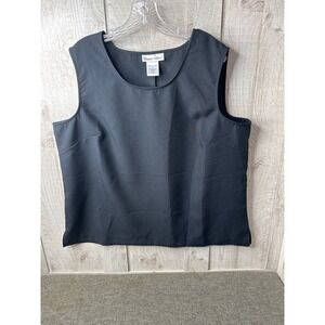 Elisabeth Williams Womens XL Black Sleeveless Shell Scoop Neck Blouse Tank Top
